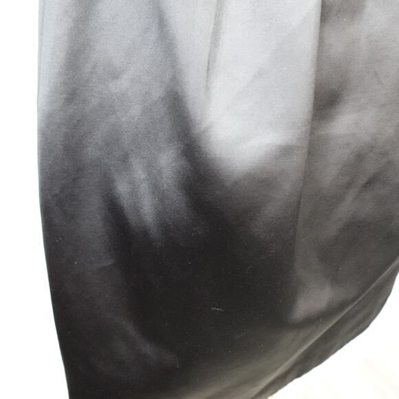 Theory Chanesa Black Velvet Satin Silk-Blend Strapless Mini Cocktail Tube Dress - Picture 11 of 14